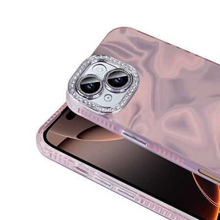 Gpack Apple iPhone 16 Kılıf Parlak Taş Detaylı Airbagli Esila Kapak