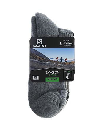 Salomon Lc1335300 Evasıon 2-Pack Gri Standart Fit Unisex Çorap