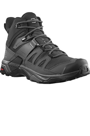 Salomon X Ultra 4 Mıd Gtx Bağcıklı Su Geçirmez Erkek Siyah Deri Outdoor Dizaltı Kar Botu 