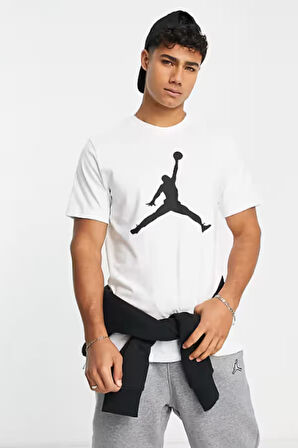Nike Jordan Jumpman  Short-Sleeve Pamuklu Beyaz Erkek Tişört
