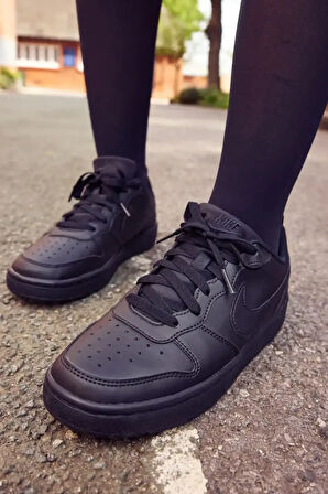 Nike Court Borough Low 2 Siyah Deri Unısex Günlük Spor Ayakkabı