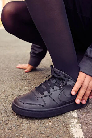 Nike Court Borough Low 2 Siyah Deri Unısex Günlük Spor Ayakkabı