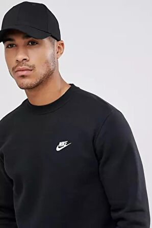 Nike Sportswear Club Crew Standart Kesim Siyah Erkek Sweatshrit