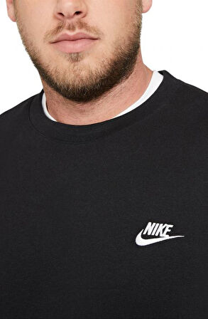 Sportswear Club Fleece Crew Erkek Siyah Sweatshirt