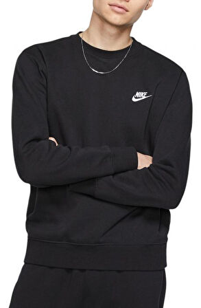 Sportswear Club Fleece Crew Erkek Siyah Sweatshirt