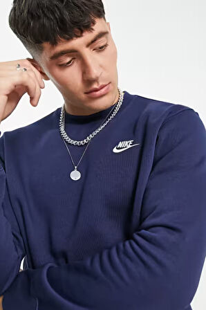 Nike Sportswear Club Crew Standart Kesim Lacivert Erkek Sweatshrit