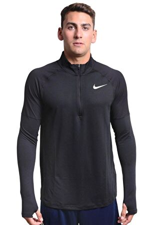 Nike Dri-Fit Element Running Yarım Fermuar Siyah Erkek Antreman Üstü