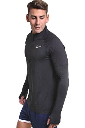 Nike Dri-Fit Element Running Yarım Fermuar Siyah Erkek Antreman Üstü
