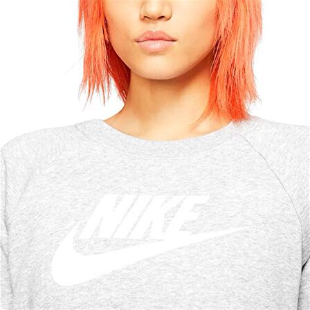 Nike W Nsw Essntl Flc Gx Crew Kadın Gri T-shirt - 