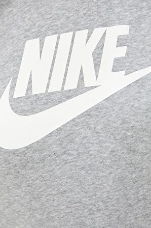 Nike Sportswear Futura Essential Fleece Crop Hoodie Kapüşonlu Gri Kadın Kısa Sweatshirt