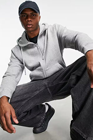 Nike Sportswear Club Full Zip Hoodie Erkek Gri Sweatshirt