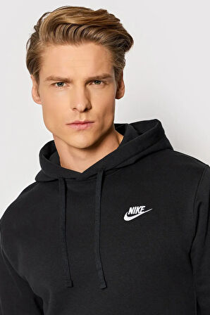 Nike Clup Fleece Pullover Bb Hoodie Şardonlu Erkek Siyah Sweatshrit
