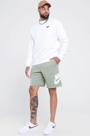 Nike Sportswear Club Crew Standart Kesim Beyaz Erkek Sweatshrit