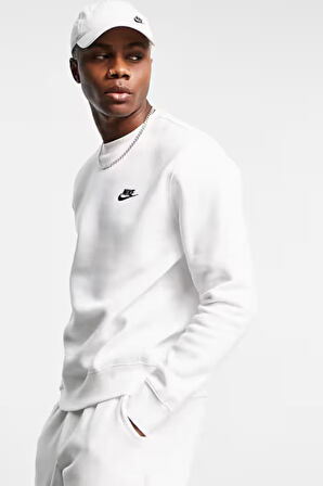 Nike Sportswear Club Crew Standart Kesim Beyaz Erkek Sweatshrit