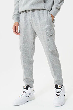 Nike Nsw Clup Fleece Şardonlu Erkek Gri Kargo Eşofman Altı