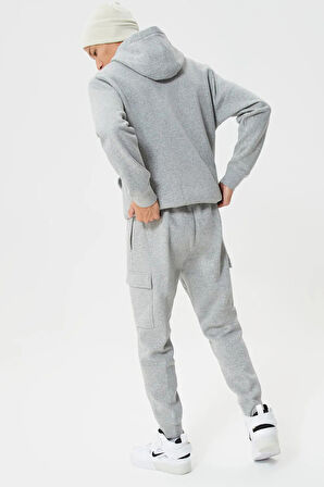 Nike Nsw Clup Fleece Şardonlu Erkek Gri Kargo Eşofman Altı