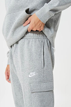 Nike Nsw Clup Fleece Şardonlu Erkek Gri Kargo Eşofman Altı