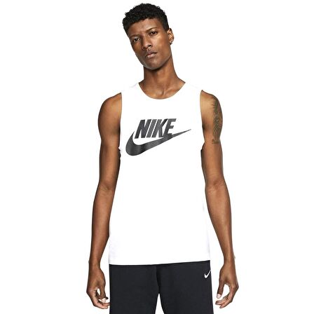 Nike M Nsw Tank Icon Futura Erkek Beyaz Atlet - AR