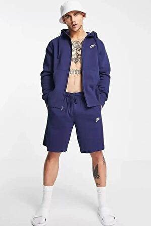 Nike Sportswear Clup Fleece Jersey Standart Fit Kesim Lacivert Erkek Spor Şort 