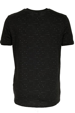 Erkek Tişört Bisiklet Yaka Siyah %100 Pamuk Slim Fit Baskılı T-shirt NCS JEANS 1931