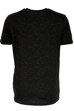 Erkek Tişört Bisiklet Yaka Siyah %100 Pamuk Slim Fit Baskılı T-shirt NCS JEANS 1931