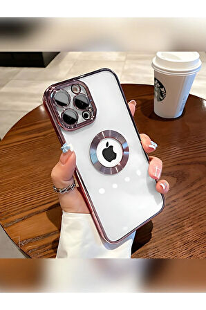 İPHONE 14 UYUMLU OMEGA LAZER KESİM YUMUŞAK KILIF KAMERA KORUMALI ŞIK TASARIM SİLİKON ŞEFFAF KENAR MOR