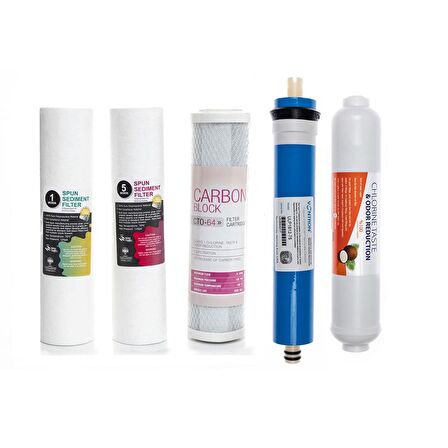 Sulook Açık Kasa Su Arıtma Cihazlarına Uyumlu 5'li Filtre Seti Vontron Membranlı