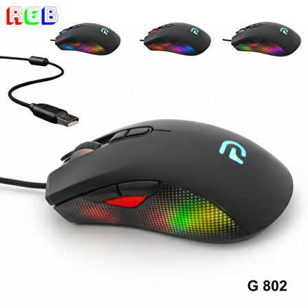 Trio - G802 Siyah RGB Gaming Mouse | Kablolu Oyuncu Faresi
