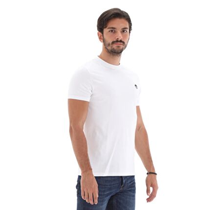 B0A2BPR1001-R Timberland Ss Dunstan River Jersey Crew Tee Slim Erkek T-Shirt Beyaz