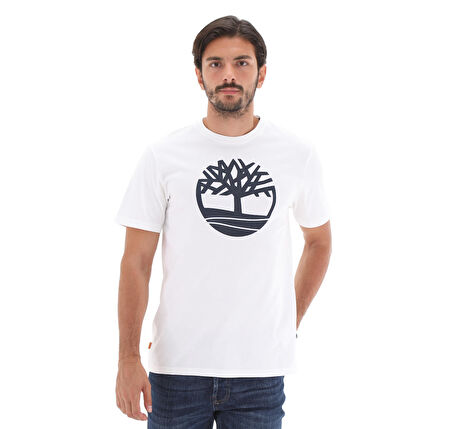 B0A2C2R1001-R Timberland Ss Kennebec River Tree Logo Tee Erkek T-Shirt Beyaz