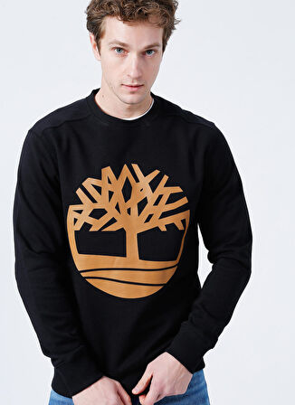 Timberland O Yaka Siyah Erkek Sweatshırt TB0A2BJ8P561 Core Logo Crew Bb