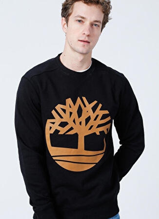 Timberland O Yaka Siyah Erkek Sweatshırt TB0A2BJ8P561 Core Logo Crew Bb