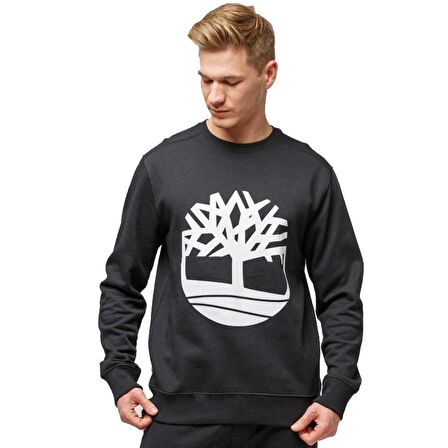 Timberland Tree Logo Crew Neck  Erkek Siyah Sweatshirt TB0A2BJ8N921
