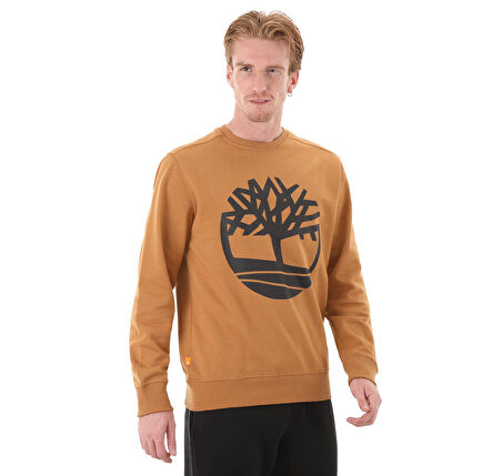 B0A2BJ8P571-R Timberland Core Logo Crew Bb Erkek Sweatshirt Kahve