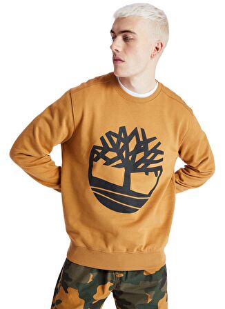 Timberland O Yaka Sarı Erkek Sweatshırt TB0A2BJ8P571 YC Core TreeLogo Sweat