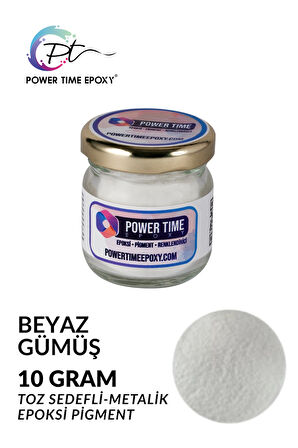 Sedefli Metalik Toz Pigment Boya / Beyaz Gümüş / Epoksi Için 10 GRAM