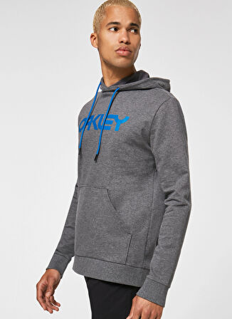 Oakley Gri Erkek Kapüşonlu Baskılı Sweatshirt FOA402599 B1B PO HOODIE 2.0