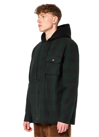 Oakley Siyah - Yeşil Erkek Kareli Zip Ceket FOA404860 BEAR COZY HOODED JACKET  