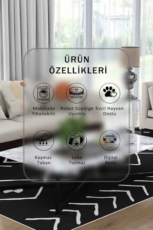 Yıkanabilir Kaymaz Taban Dijital Baskılı Halı ve Yolluk – Leke Tutmaz Salon & Mutfak Halısı