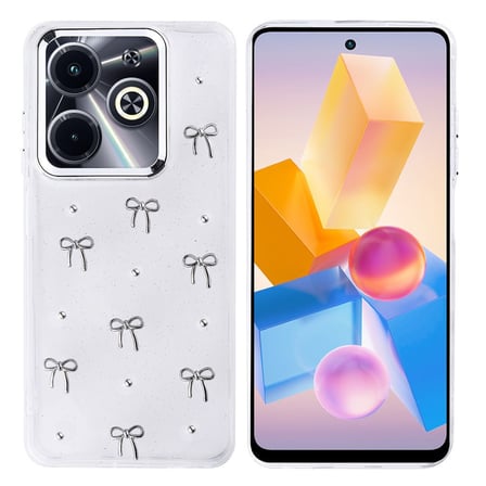 Gpack İnfinix Hot 40i uyumlu Kılıf Kenarlar Airbagli Simli Şeffaf Kutup Kapak