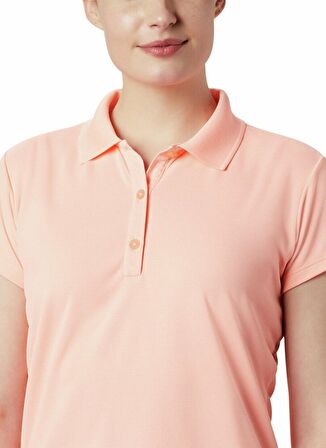 Columbia 911049-5017 Polo Yaka Normal Kalıp Düz Pembe Kadın Polo T-Shirt