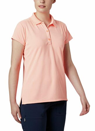 Columbia 911049-5017 Polo Yaka Normal Kalıp Düz Pembe Kadın Polo T-Shirt