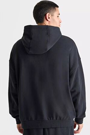 Nike Nsw Clup Fleece Hoodie Oversize Geniş Kesim Siyah Erkek Sweatshrit