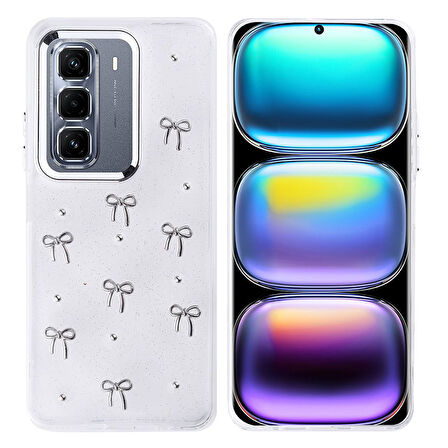 Gpack İnfinix Hot 50 Pro Plus 4G uyumlu Kılıf Kenarlar Airbagli Simli Şeffaf Kutup Kapak