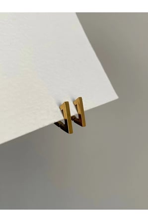 Çelik Gold Üçgen Form Belmo Küpe 1,5 Cm -kararma Yapmaz-