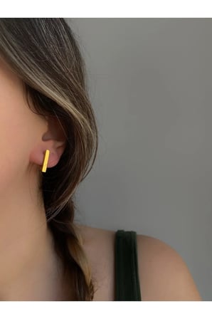 Çelik Gold Üçgen Form Belmo Küpe 1,5 Cm -kararma Yapmaz-