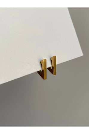Çelik Gold Üçgen Form Belmo Küpe 1,5 Cm -kararma Yapmaz-