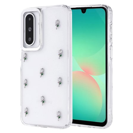 Gpack Samsung Galaxy A26 uyumlu Kılıf Kenarlar Airbagli Simli Şeffaf Kutup Kapak