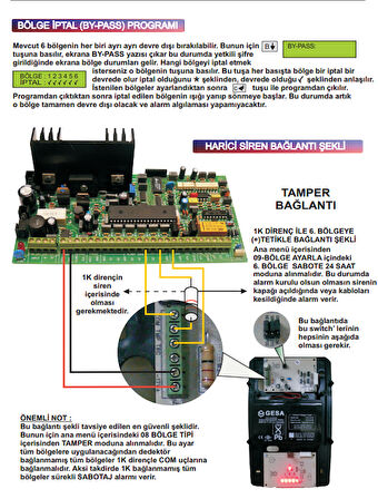 Electrosec DAP-06 Hırsız ve Yangın Alarm Paneli (6 Bölgeli)
