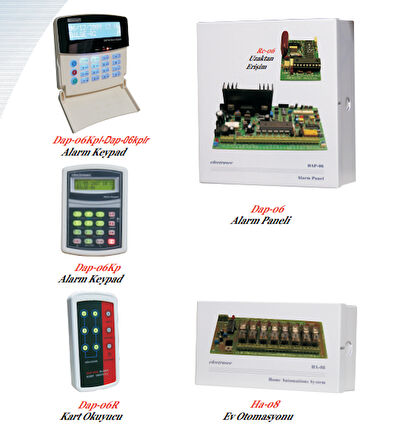 Electrosec DAP-06 Hırsız ve Yangın Alarm Paneli (6 Bölgeli)